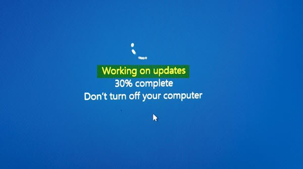 Windows 10 stuck on Working on updates