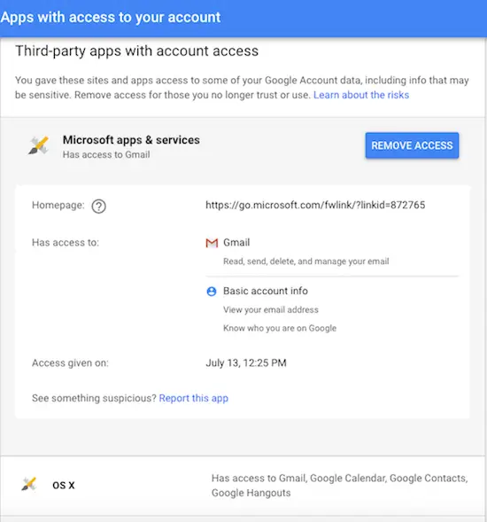 04_Remove 3rd party apps access from Google