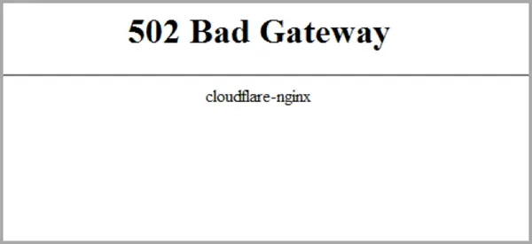 502 Bad Gateway