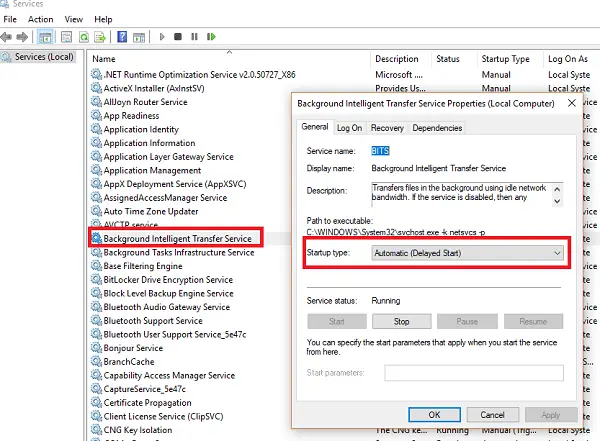 BITS Service Windows 10