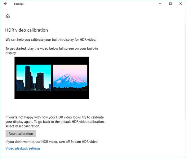 Calibrate display for HDR video in Windows 10