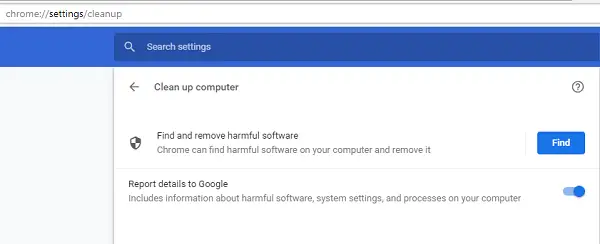 Chrome Clean up Computer