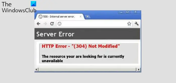 HTTP Error 304 Not modified