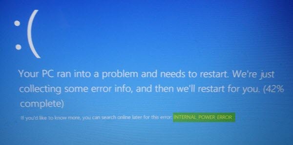  it indicates that the ability policy managing director experienced a fatal mistake which inwards plow agency  Fix INTERNAL_POWER_ERROR Blue Screen on Windows 10