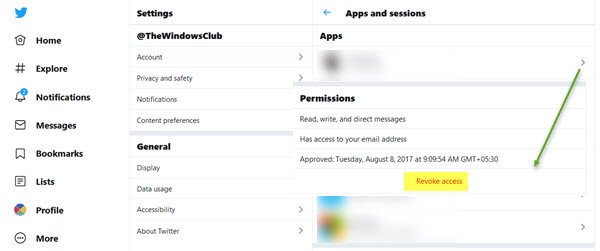 Remove third-party Apps access