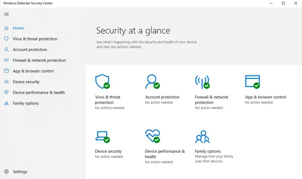 Windows Defender Action Needed or Recommended