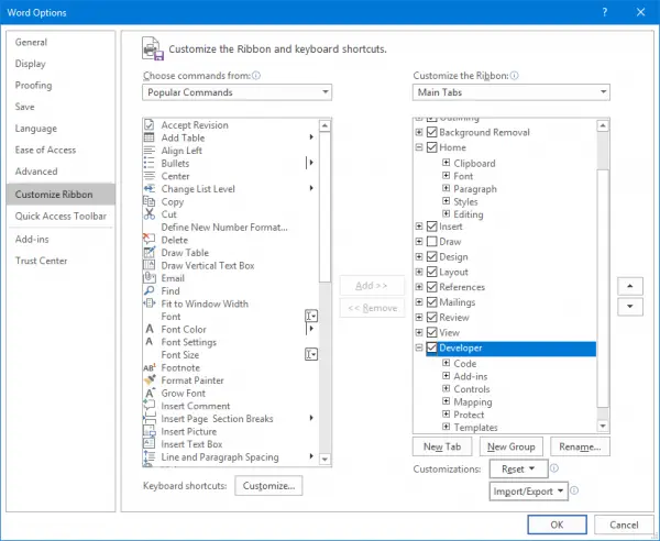 create a custom fillable form in Word