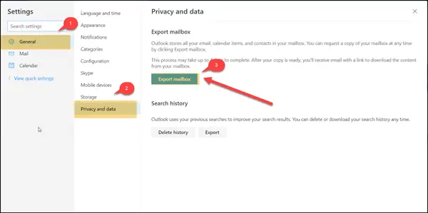 Export Sticky Notes to Outlook.com