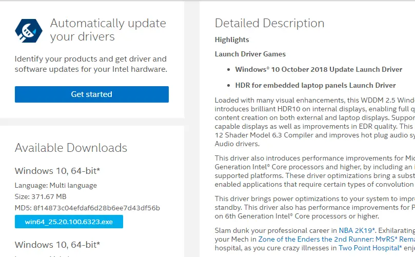 intel display audio windows 10