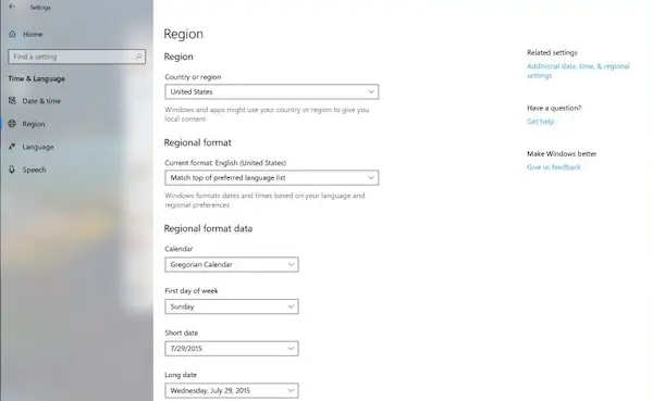 Overide Default Regional Settings