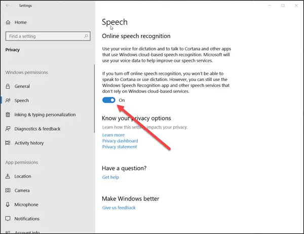 How to disable Speech Recognition in Windows 11/10