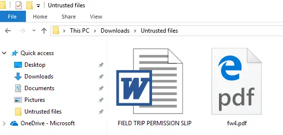 Untrusted Folder in Host File WDAG