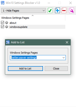 Disable or block Windows Settings Pages using Win10 Settings Blocker