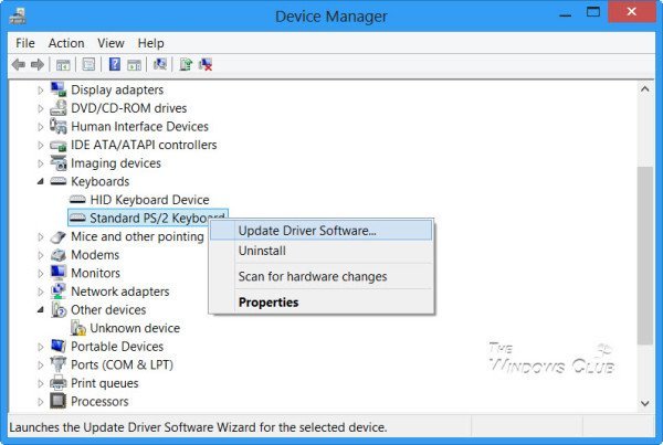 reinstall the respective driver