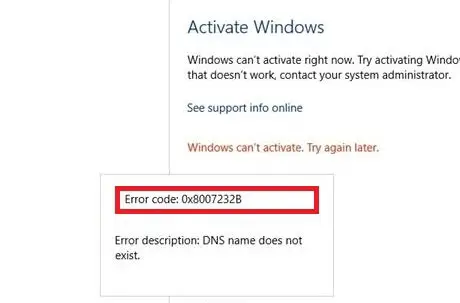 0x8007232B Windows KMS Activation Error Code