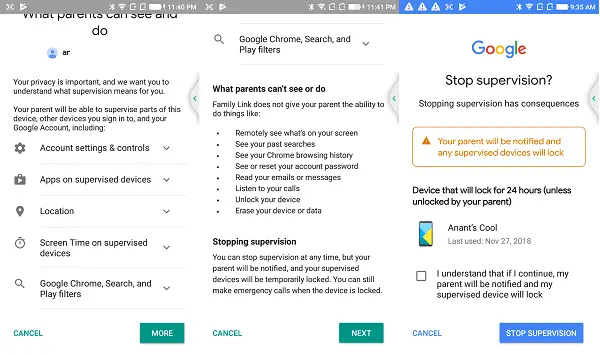 Affects when removing Family Tracking