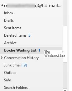 How to remove Boxbe Waiting List from Outlook