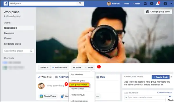 create a Facebook Group on a Business page