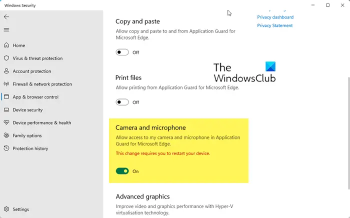 Enable Camera and Microphone in Microsoft Defender Application Guard