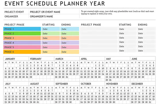 project management timeline template excel