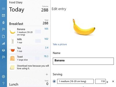 Food, Nutrition and Diet apps for Windows 10