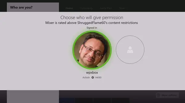 Parent Permission to UnBlock Mixer for Kids on Xbox One
