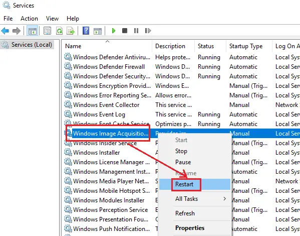 Windows Image Acquisition High CPU & Disk usage