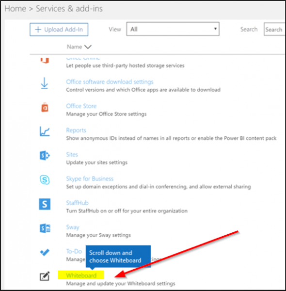How to enable Microsoft Whiteboard for Office 365