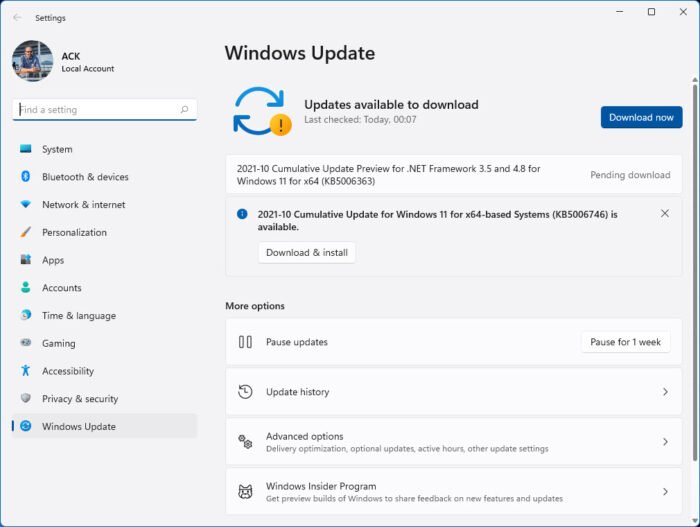 Windows 11 Update