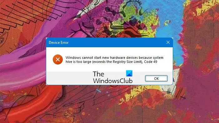 Windows cannot start new hardware devices Code 49