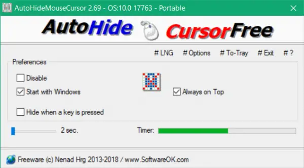 Hide mouse cursor & pointer