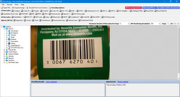 ByteScout BarCode Reader for Window 10