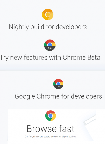 Chrome Stable, Beta, Dev, and Canary Versions or Channels