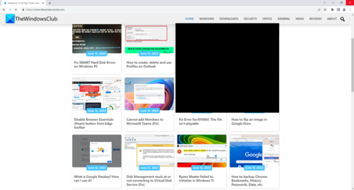 Chrome browser shows black boxes on web pages