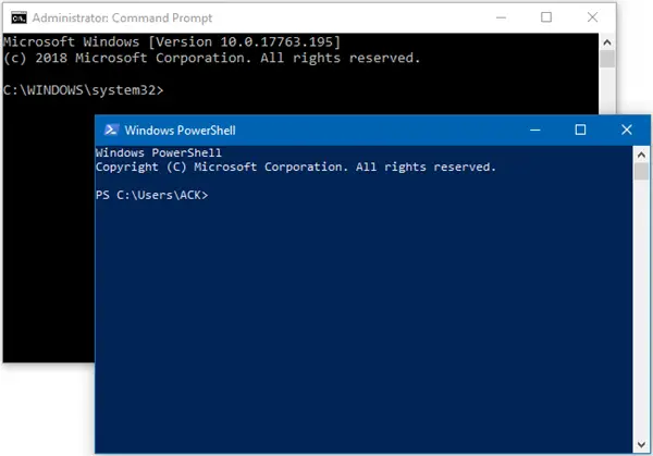 Difference between Command Prompt and Windows PowerShell