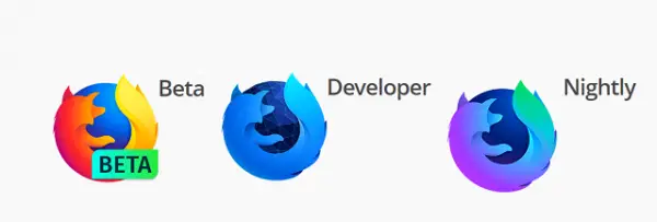 Firefox Beta, Nightly, Developer