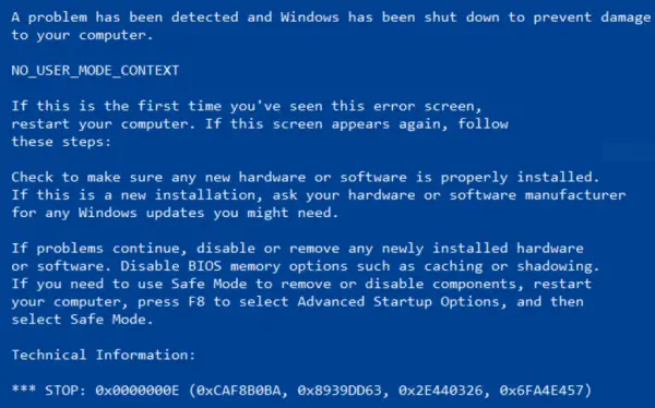 stop error screen windows 7