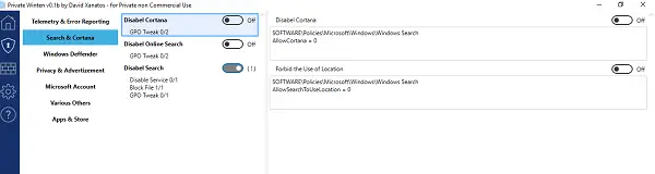 PrivateWin10 is an Advanced Windows 10 Privacy Tool
