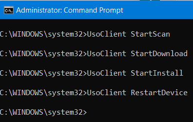 run Windows Updates from Command Line