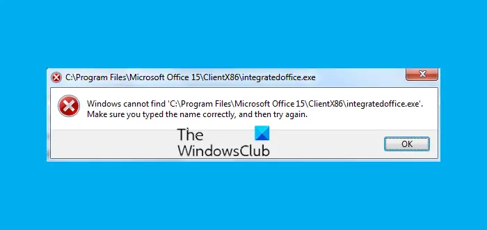 Windows cannot find IntegratedOffice.exe