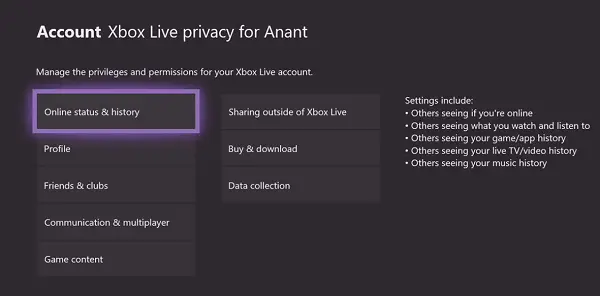 Xbox Live Privacy Settings for Kids