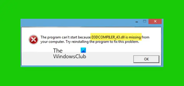 d3compiler_43.dll is missing