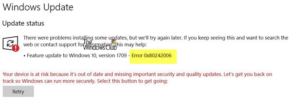 Windows Update Error 0x80242006