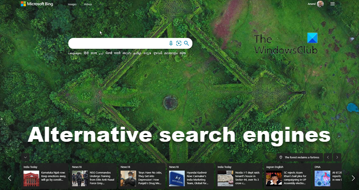 Alternative search engines