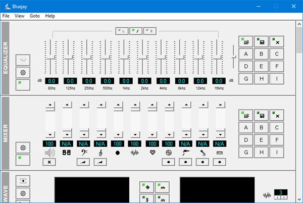 BlueJay audio playing, editing & recording software