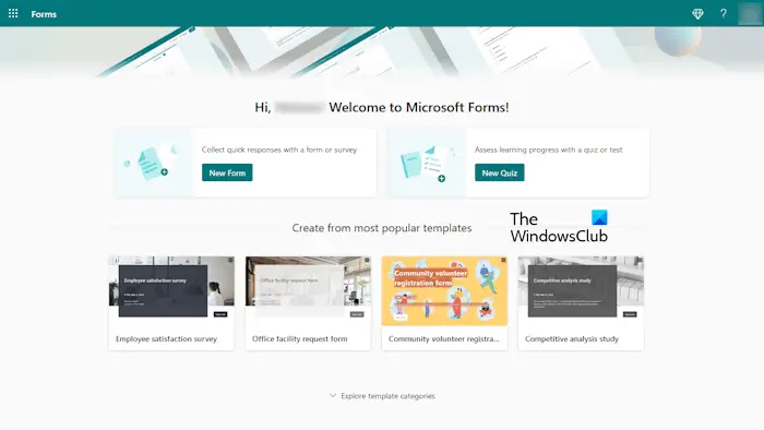 Create a Form in Microsoft Forms