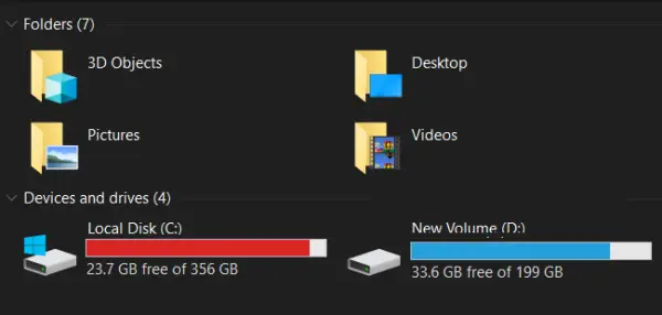 hard disk full but no files windows 10