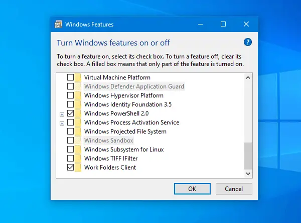 Enable and use Windows Sandbox in VMware Windows virtual machine