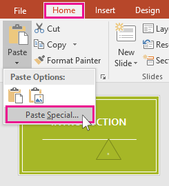 how to convert an excel spreadsheet into a powerpoint slide