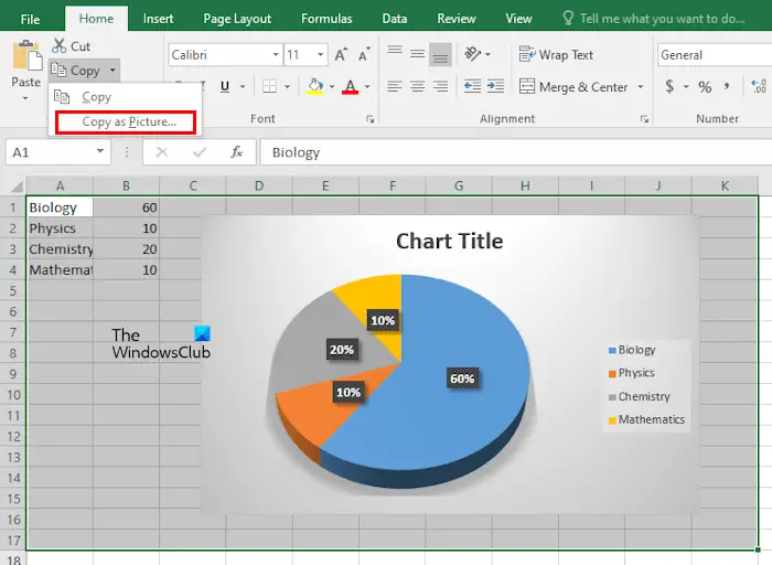 Export Excel data into image